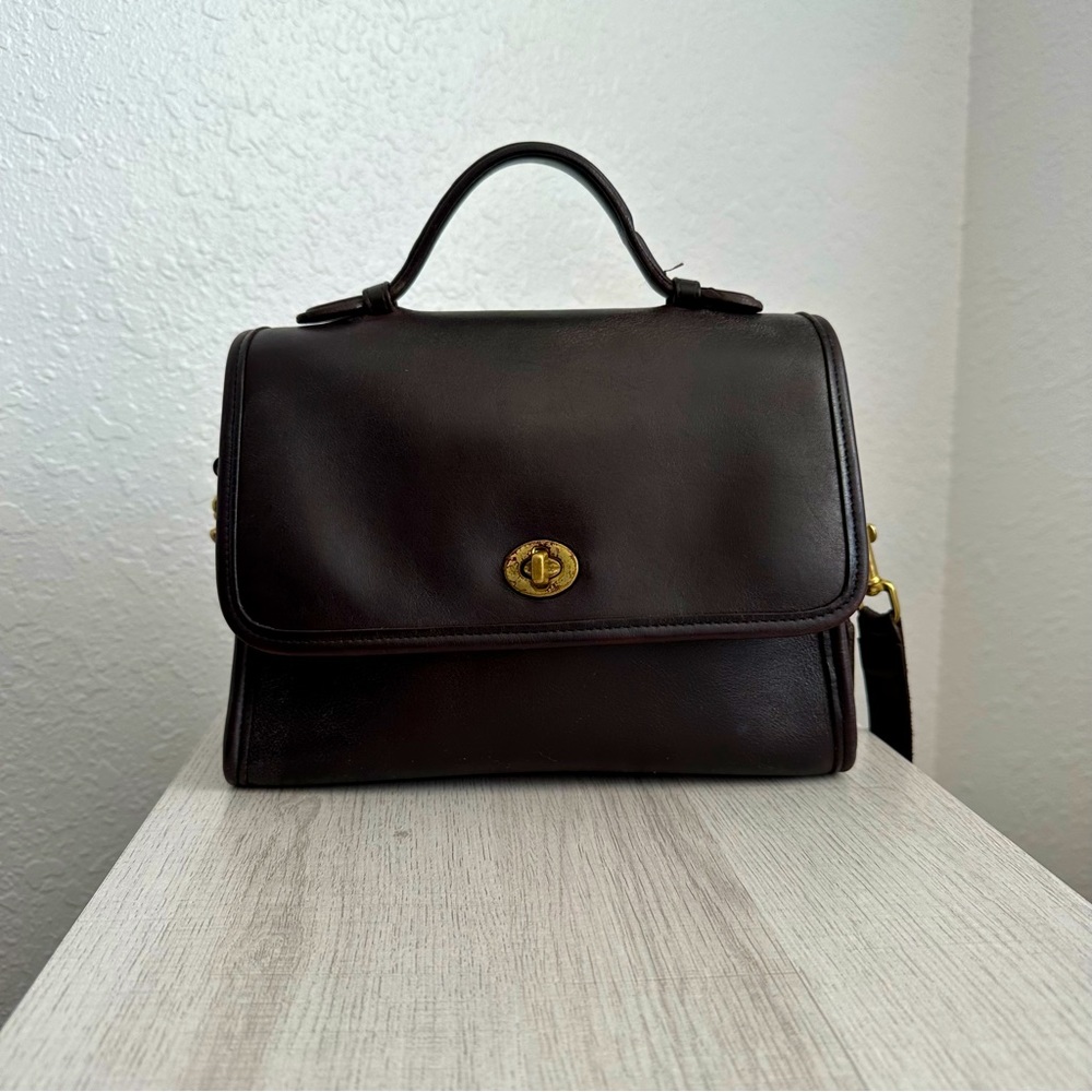 Vintage BROWN Coach Court Bag 9870